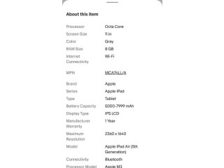 APPELE IPAD AIR 7 génération