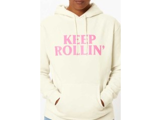 Sweat à capuche rétro “KEEP ROLLIN'” – Style vinta