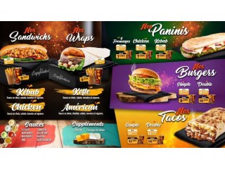 Menu Board TV restaurant Statique ou Animé