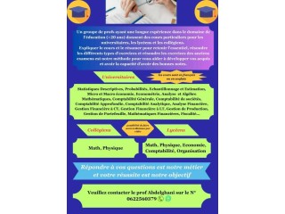 Cours à domicile de Math.Stat.Compta.Micro