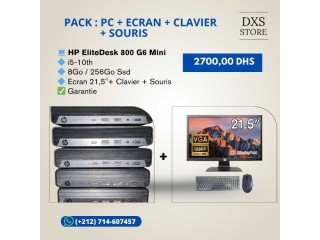 Pack HP EliteDesk 800 G6 Mini-Ecran/Clavier/Souris