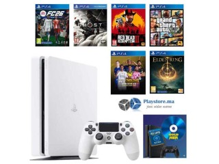 PlayStation 4 Slim 500Go Blanche Flashée Occasion