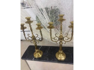 2 chandeliers en cuivre